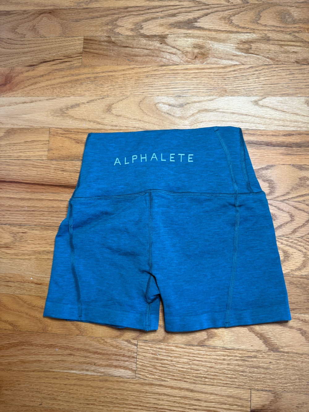 Alphalete Teal High-Rise Bike Shorts